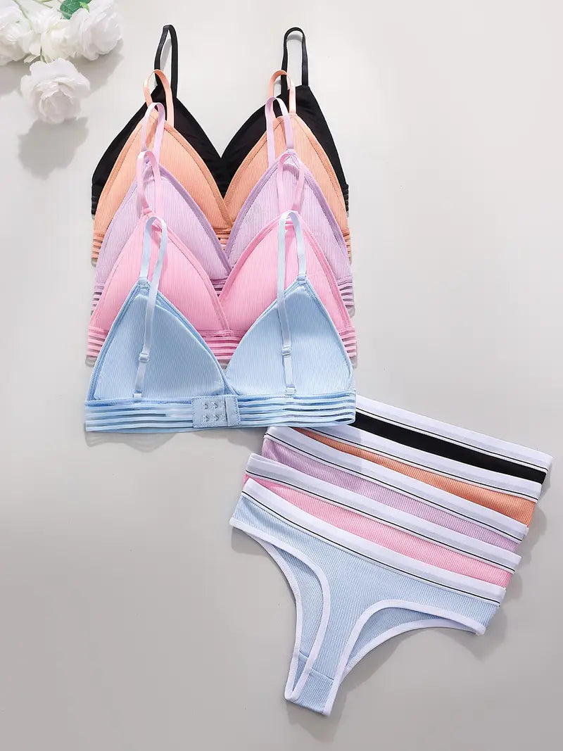 Women's fancy & Soft Matriyal Sexy Bra & Panty Set (Pack of 5)