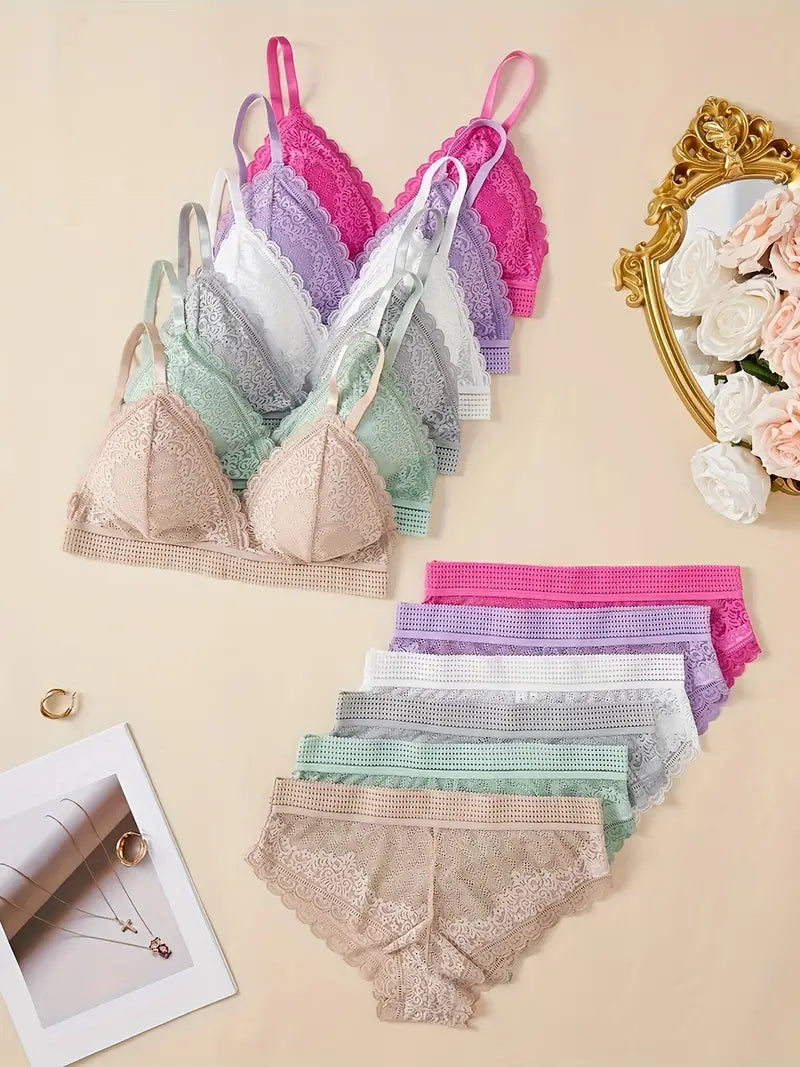 Women's fancy & Soft Matriyal Sexy Bra & Panty Set (Pack of 6)