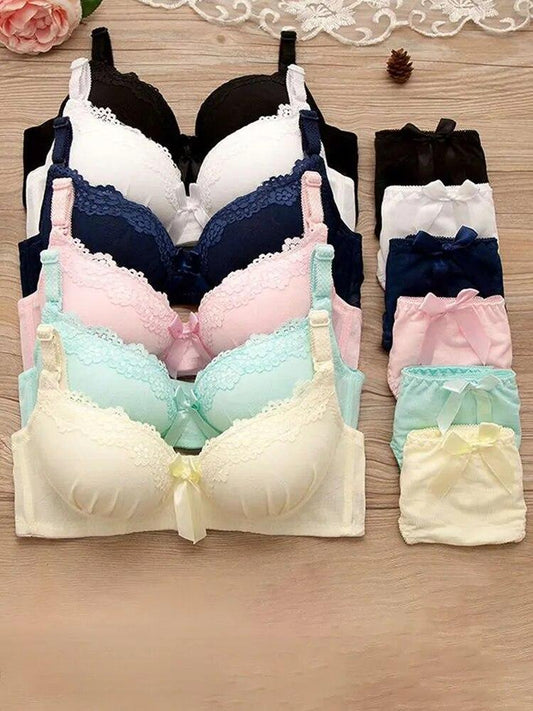 Women's fancy & Soft Matriyal Sexy Bra & Panty Set (Pack of 6)