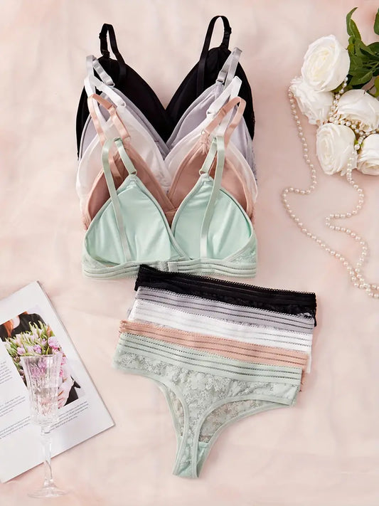 Women's fancy & Soft Matriyal Sexy Bra & Panty Set (Pack of 5)