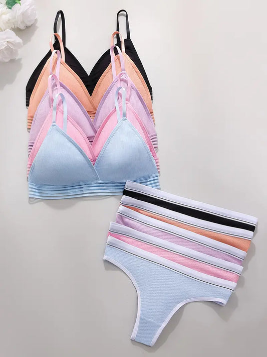 Women's fancy & Soft Matriyal Sexy Bra & Panty Set (Pack of 5)