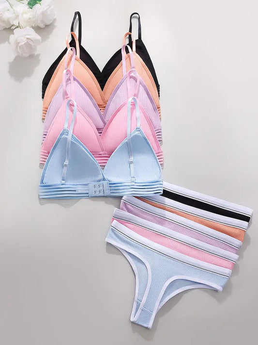 Women's fancy & Soft Matriyal Sexy Bra & Panty Set (Pack of 5)