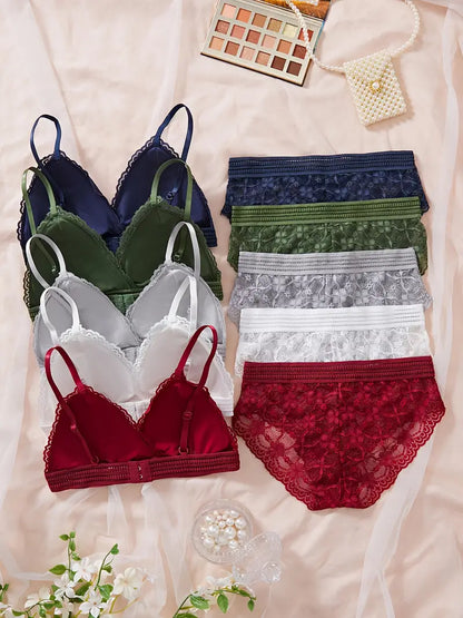 Women's fancy & Soft Matriyal Sexy Bra & Panty Set (Pack of 5)