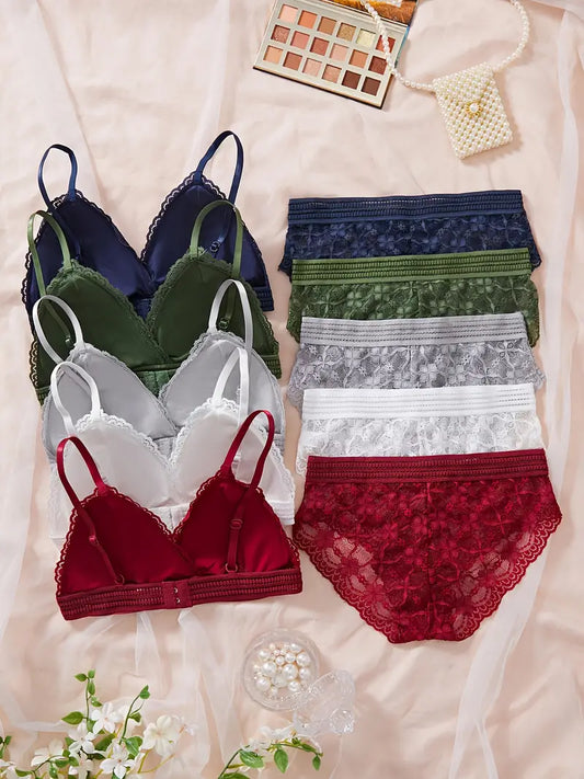 Women's fancy & Soft Matriyal Sexy Bra & Panty Set (Pack of 5)