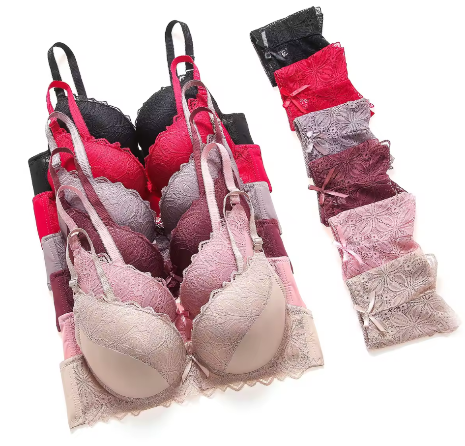 Women's fancy & Soft Matriyal Sexy Bra & Panty Set (Pack of 6)