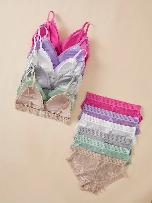 Women's fancy & Soft Matriyal Sexy Bra & Panty Set (Pack of 6)