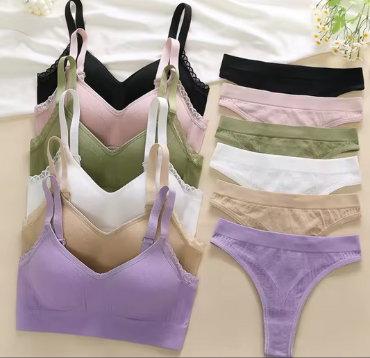 Women's fancy & Soft Matriyal Sexy Bra & Panty Set (Pack of 6)